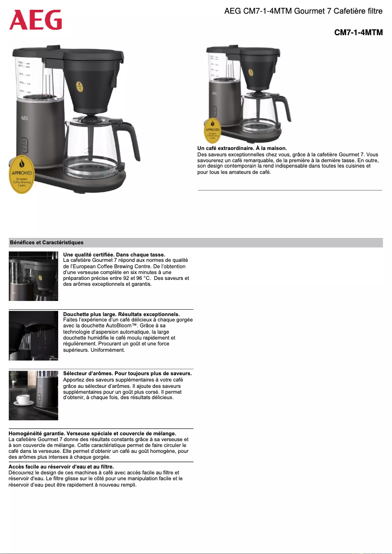 First page image of the manual for Gourmet 7