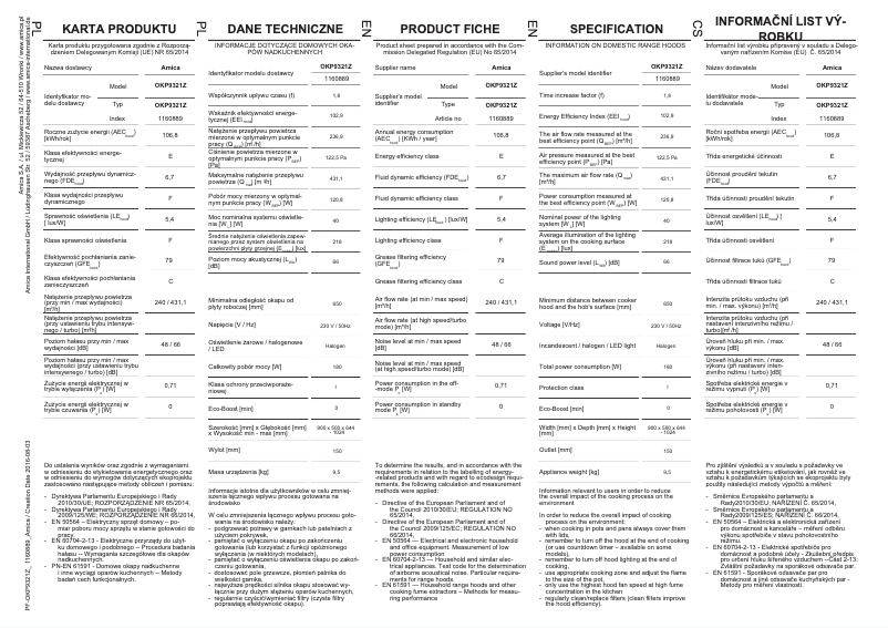 First page image of the manual for OKP9321Z