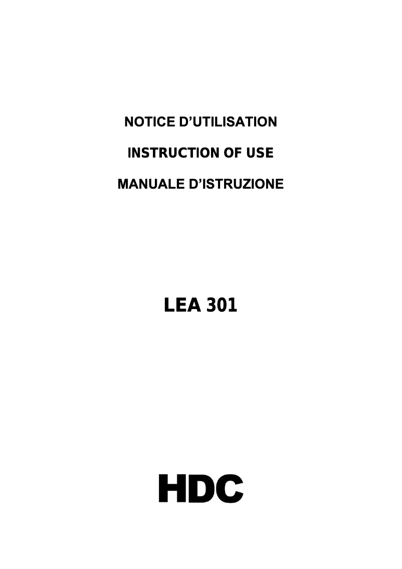 First page image of the manual for LEA301