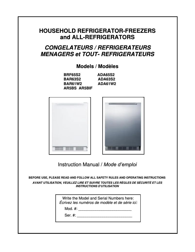Page 1 of the manual User Manual Summit AR5BS