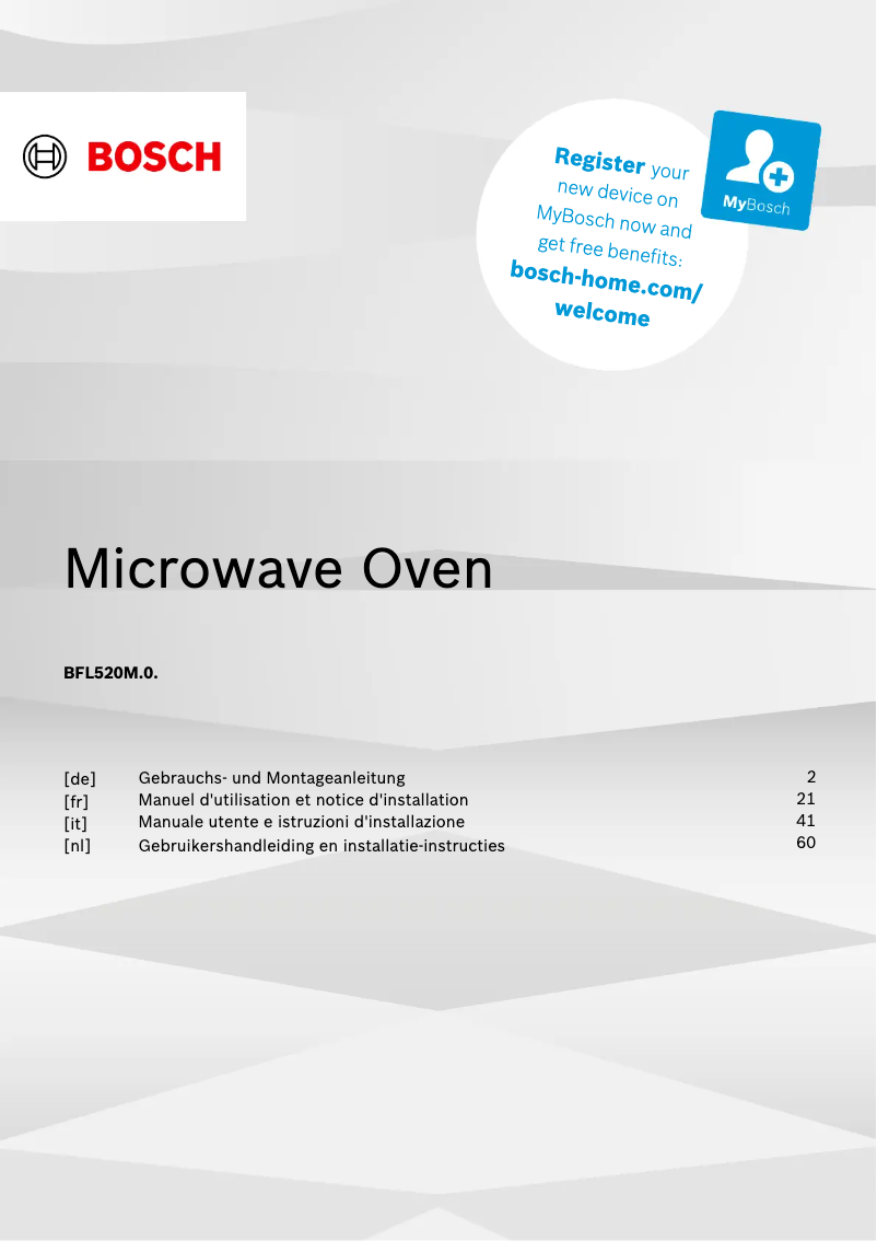 First page image of the manual for BFL520MB0