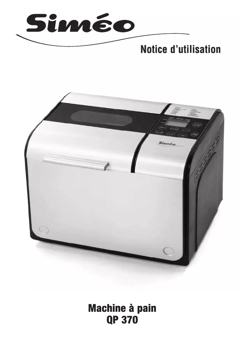 Image de la première page du manuel de l'appareil QP370
