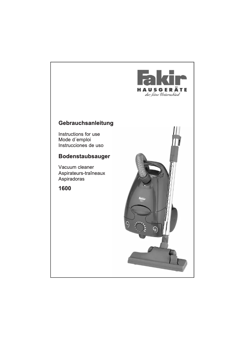 First page image of the manual for 1600