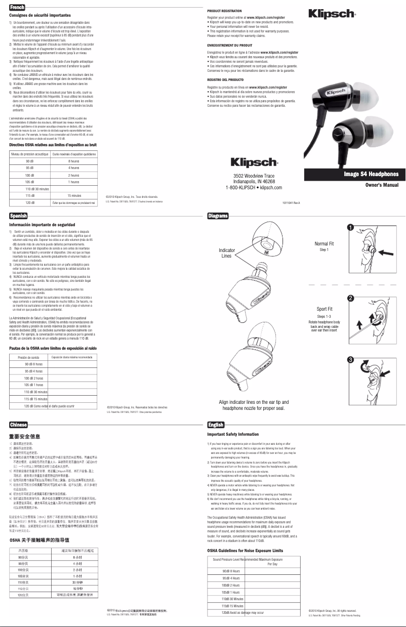 Image de la première page du manuel de l'appareil Reference S4