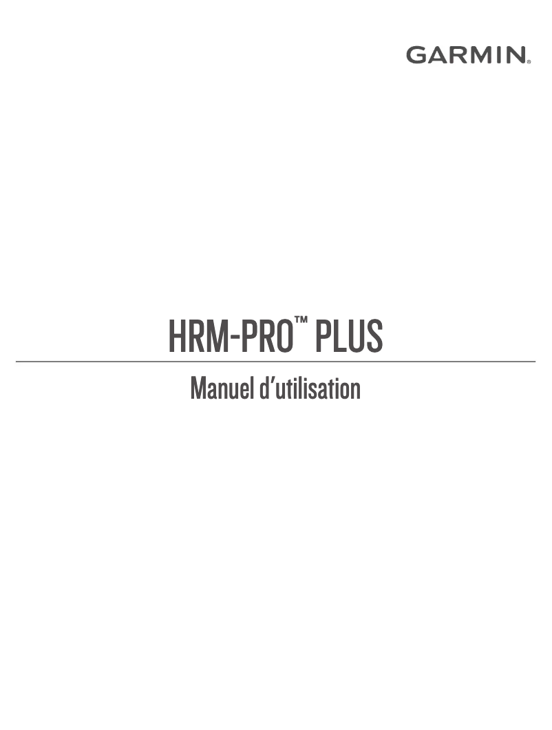 Image de la première page du manuel de l'appareil HRM-Pro Plus