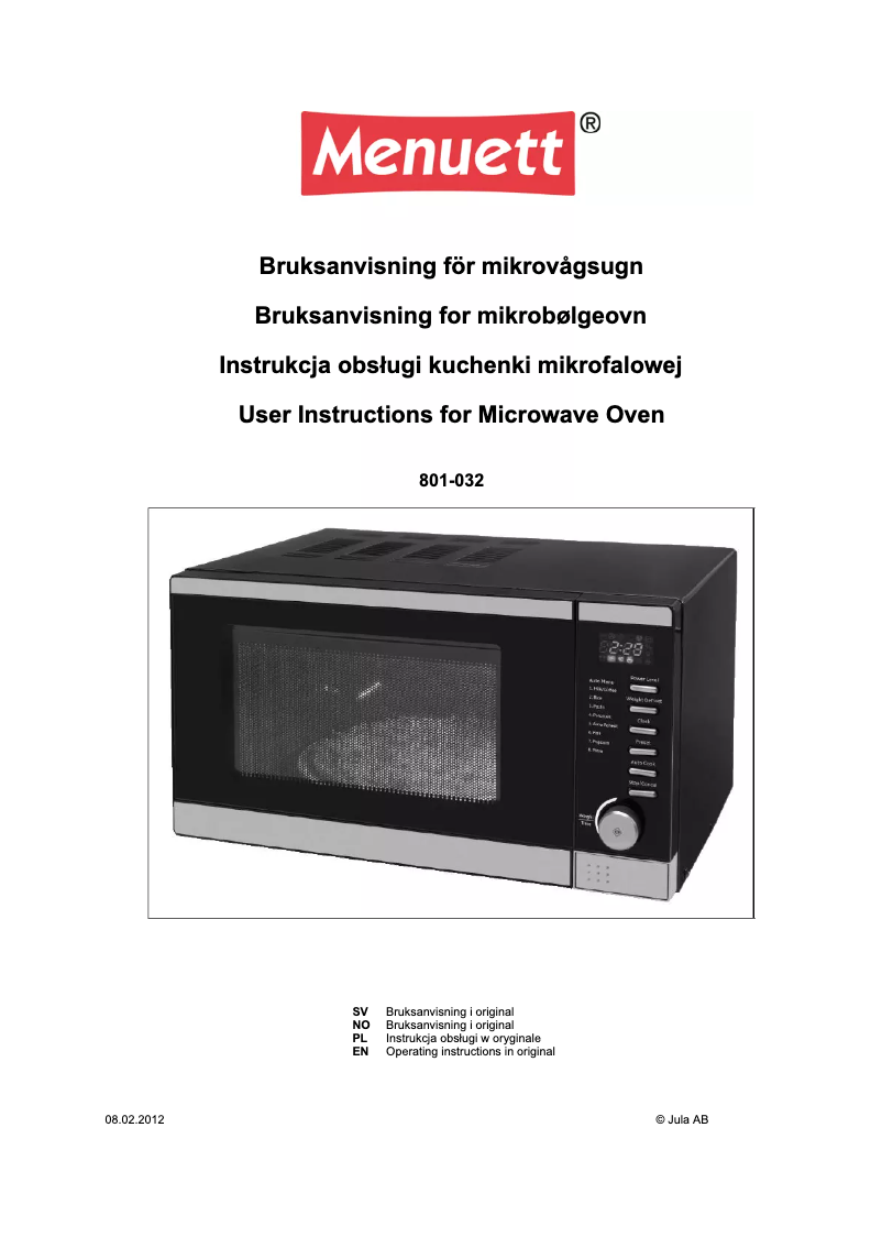 First page image of the manual for 801-032