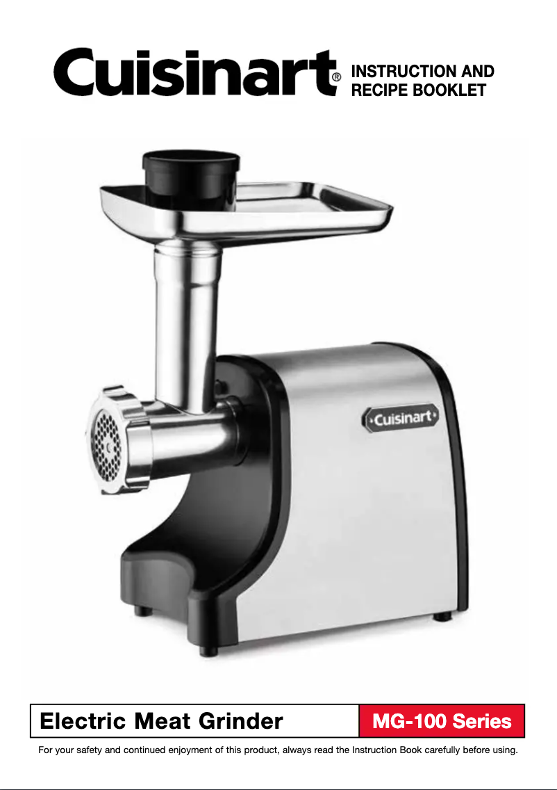Page 1 of the manual User Manual Cuisinart MG-100