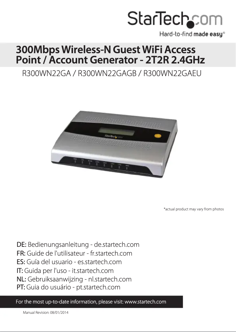 First page image of the manual for R300WN22GAGB