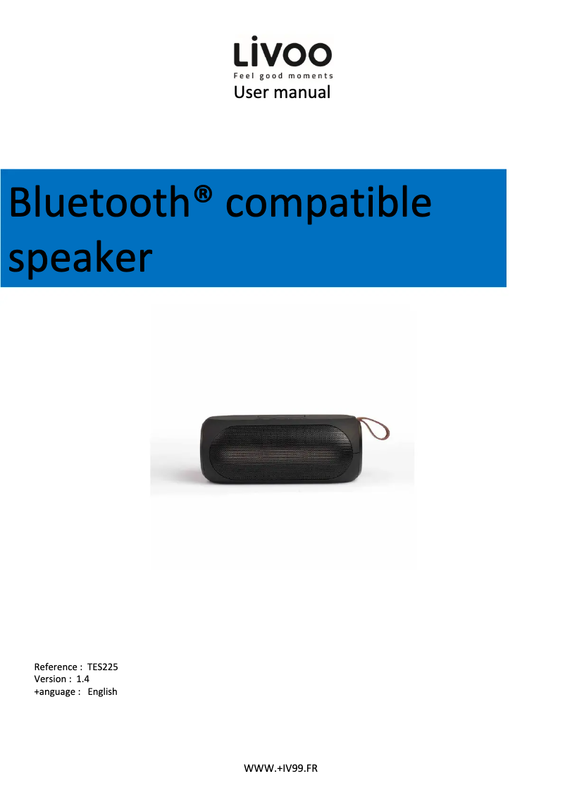 Page 1 of the manual User Manual Livoo TES225