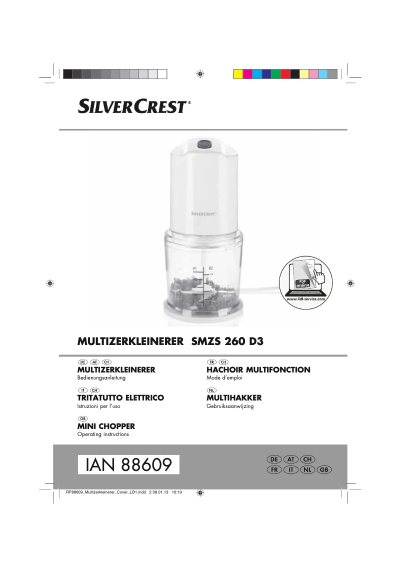 Page 1 of the manual User Manual SilverCrest SMZS 260 D3