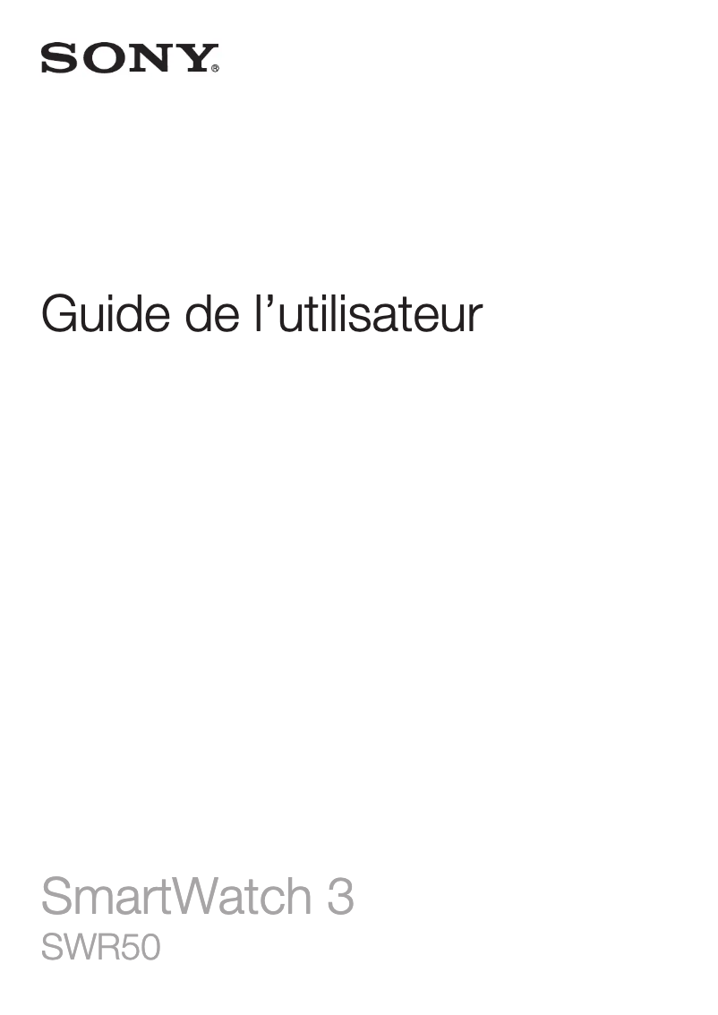 Image de la première page du manuel de l'appareil SmartWatch 3 SWR50