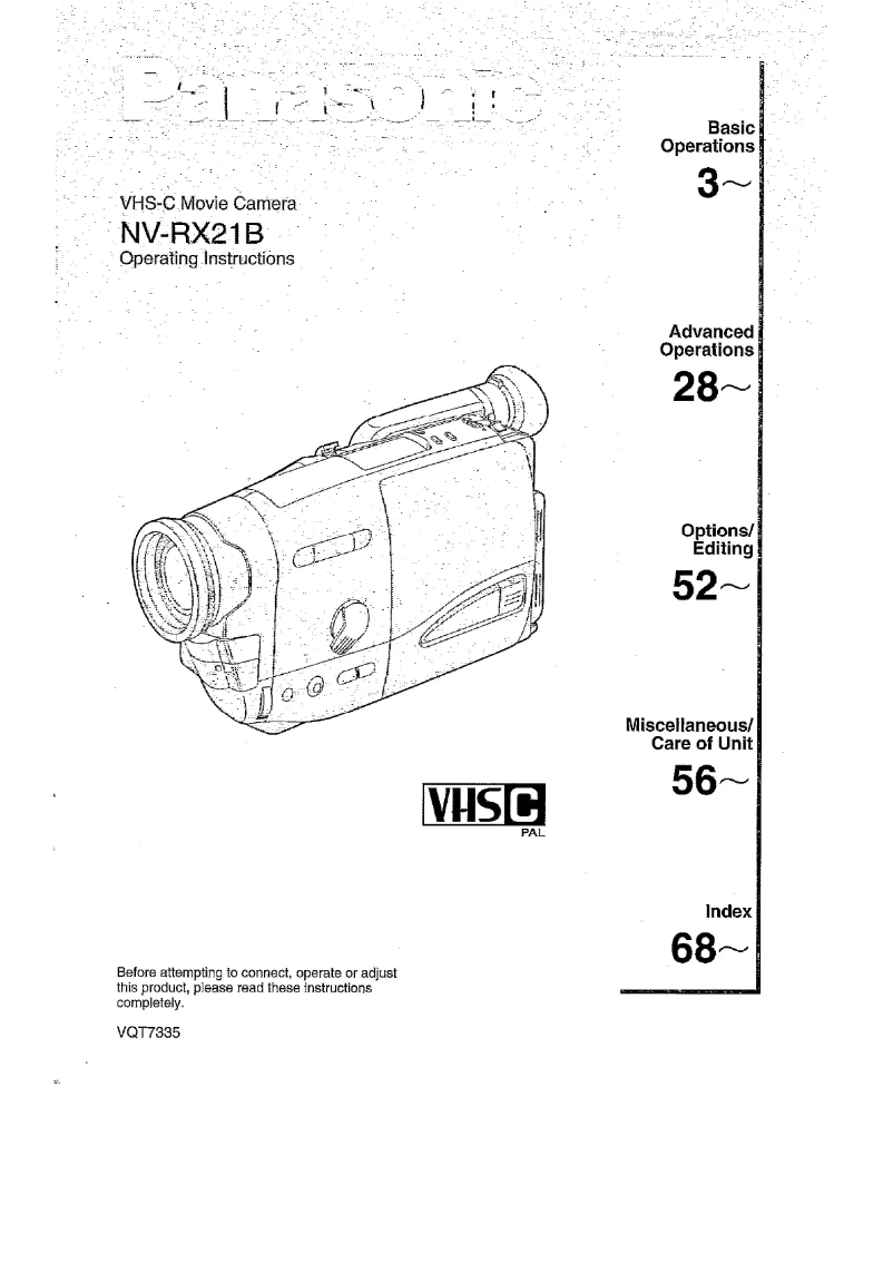 Page 1 of the manual User Manual Panasonic NV-RX21