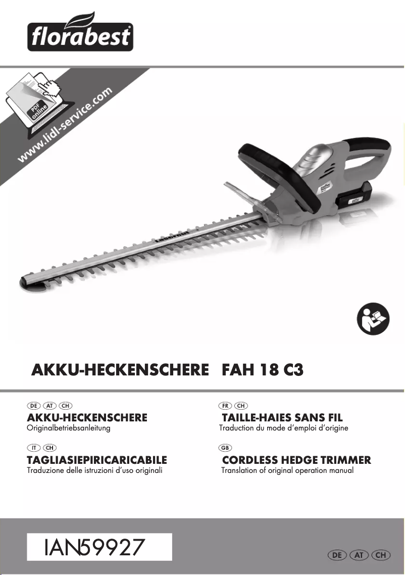 First page image of the manual for FAH 18 C3