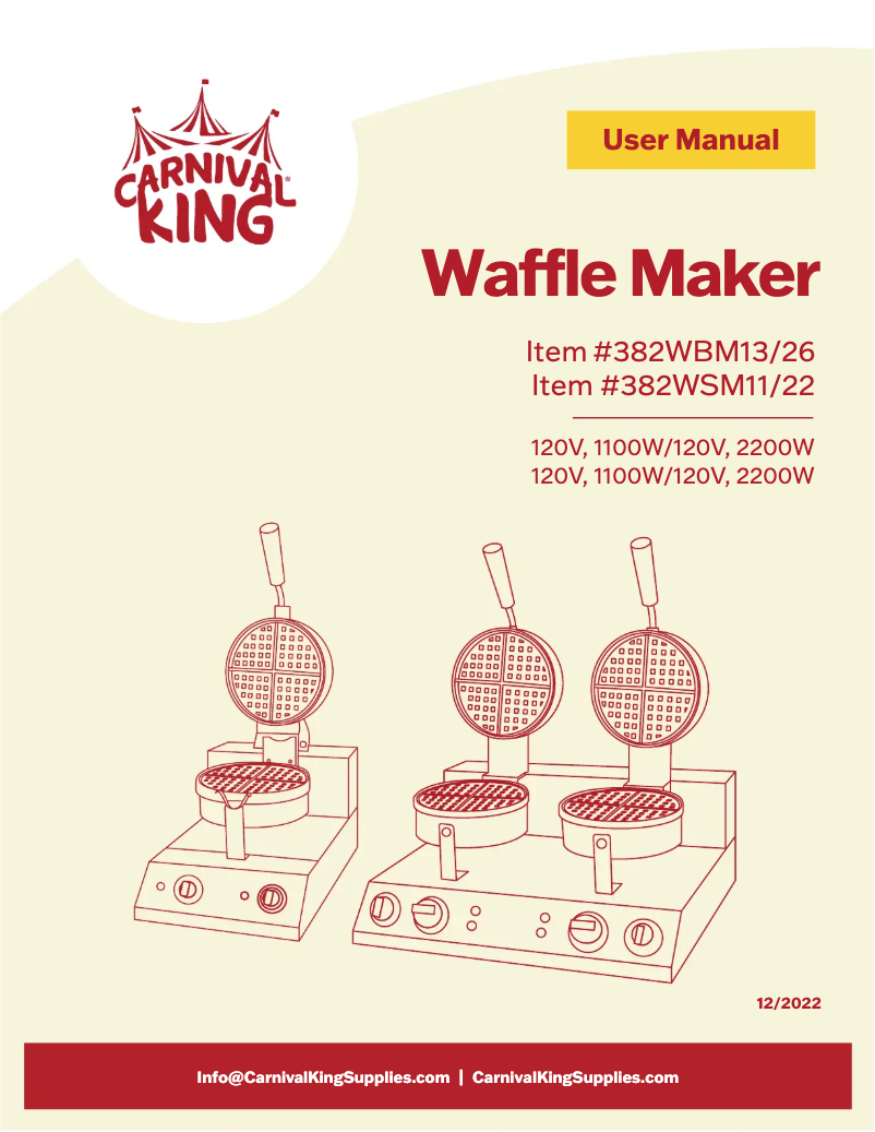 Page 1 of the manual User Manual Carnival King WBM26