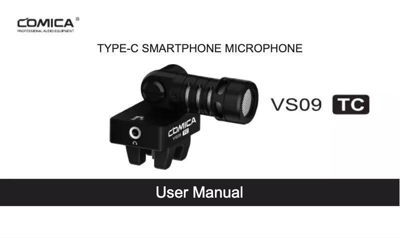 Page 1 of the manual User Manual Comica CVM-VS09 TC