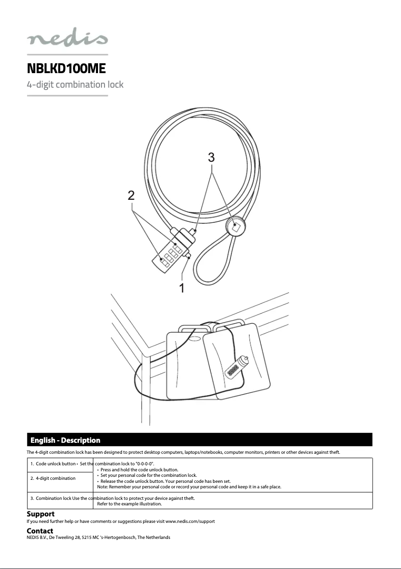 Page 1 of the manual User Manual Nedis NBLKD100ME