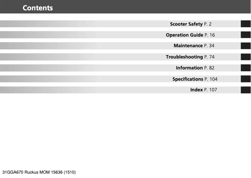 Page 1 of the manual User Manual Honda Ruckus NPS50 (2016)