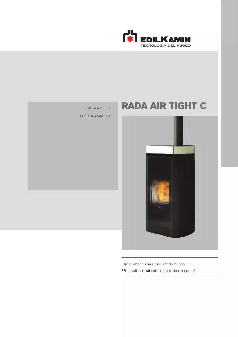 Page 1 of the manual User Manual Edilkamin RADA Air Tight C