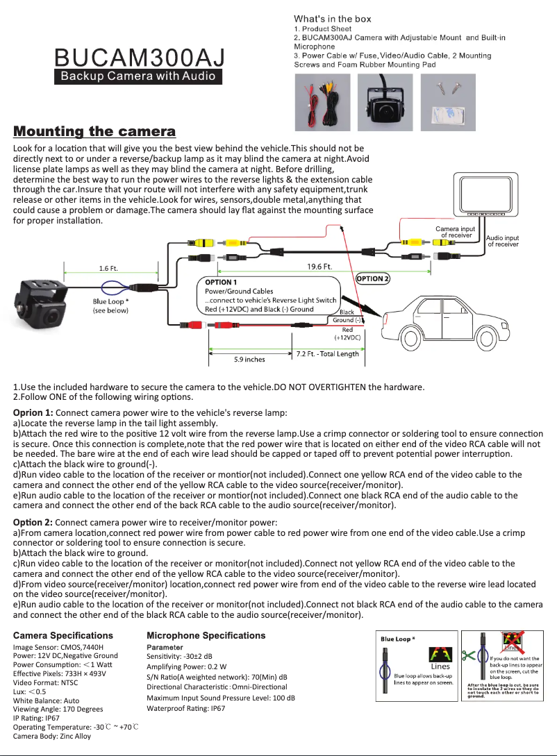 Page 1 of the manual User Manual Jensen BUCAM300AJ