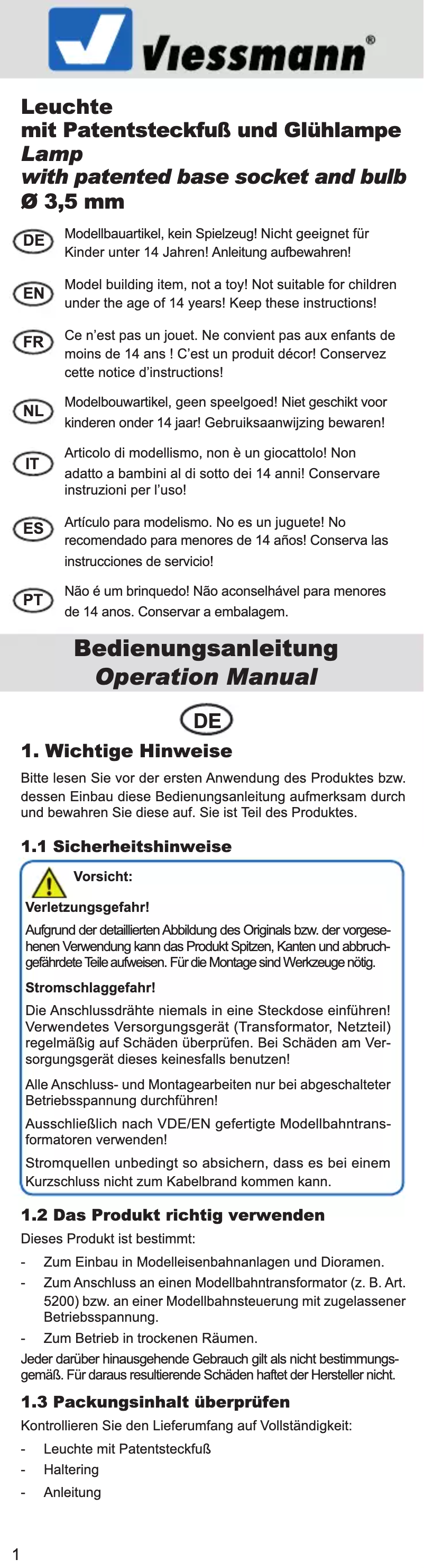 Page 1 of the manual User Manual Viessmann 7160
