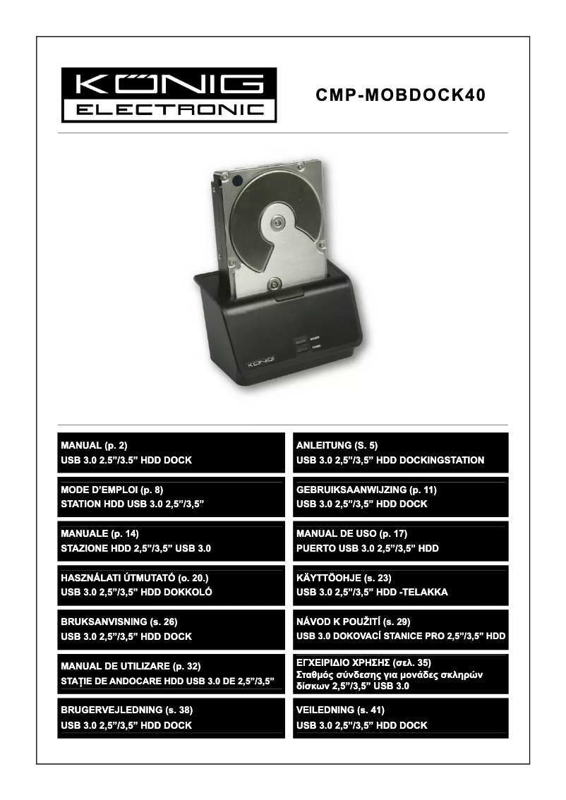 First page image of the manual for CMP-MOBDOCK40