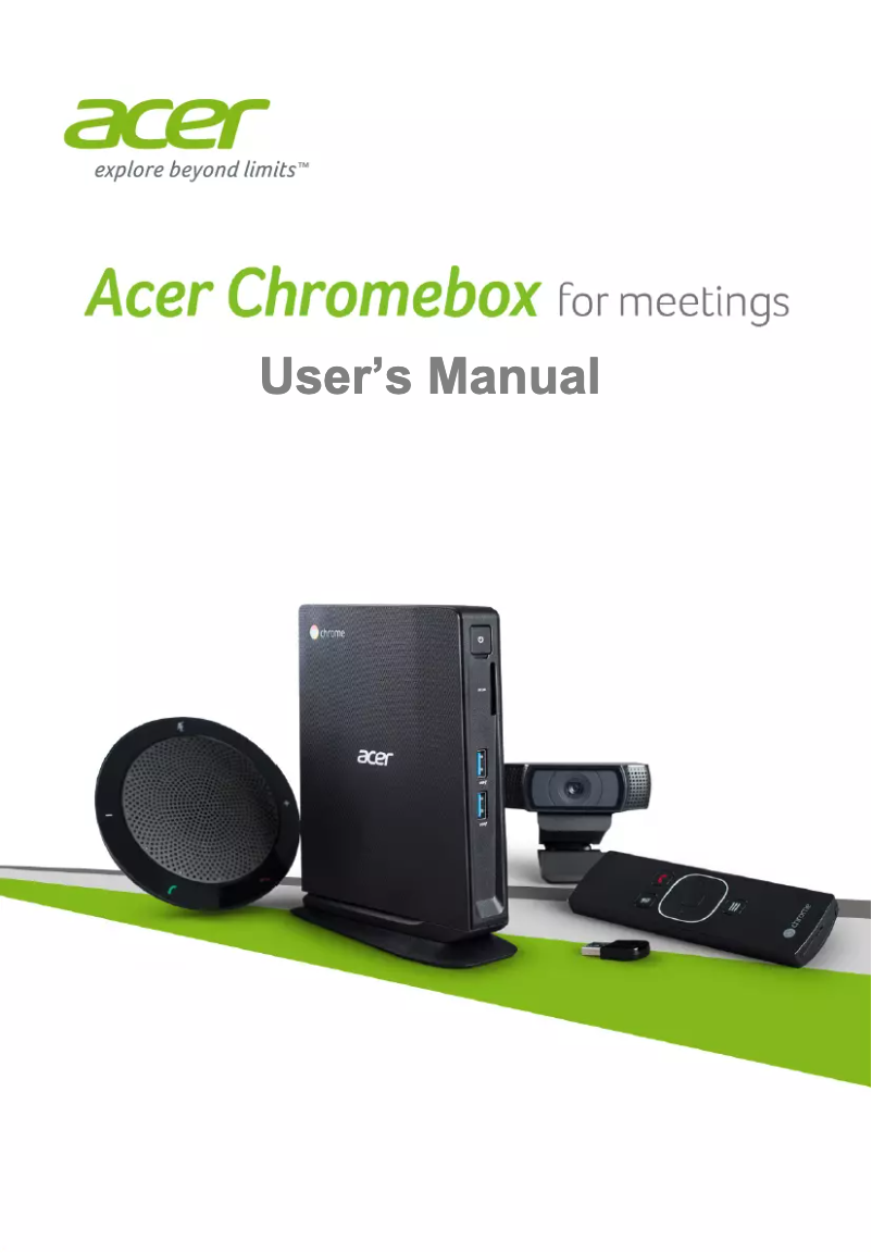 First page image of the manual for Chromebox for Meetings CXV2