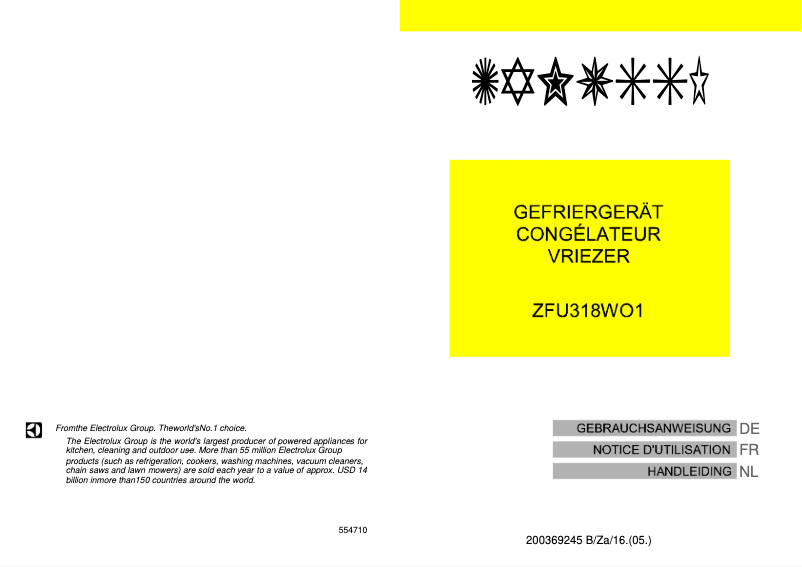 First page image of the manual for ZFU318WO1