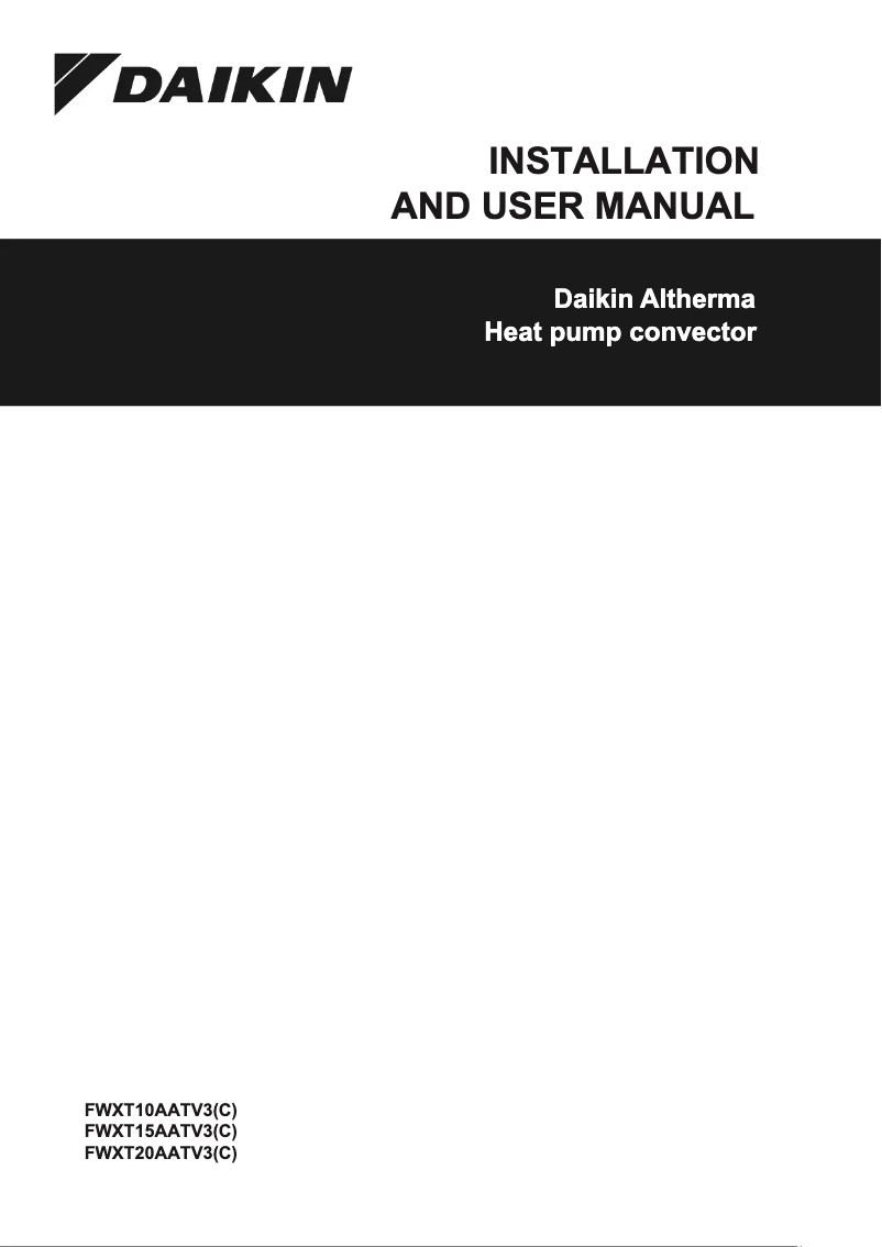 First page image of the manual for FWXT20ABTV3C