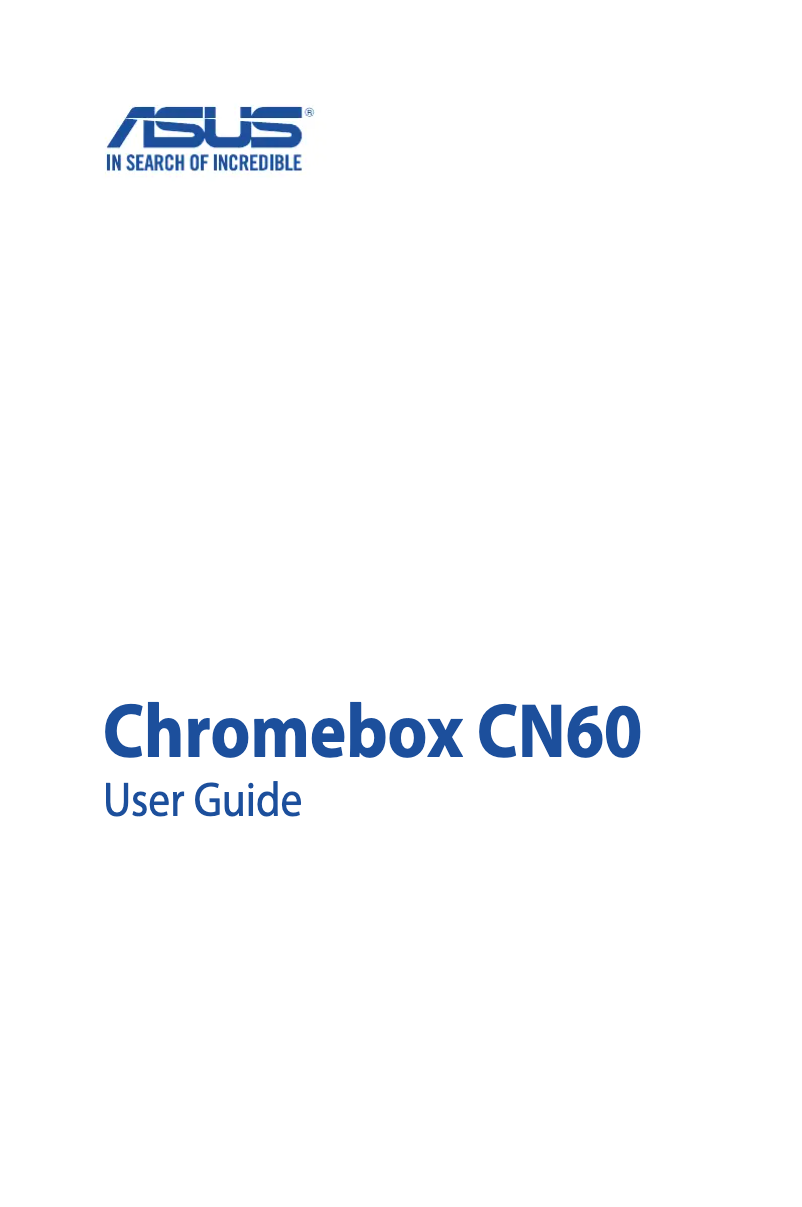 Page 1 of the manual User Manual Asus CHROMEBOX2-G016U