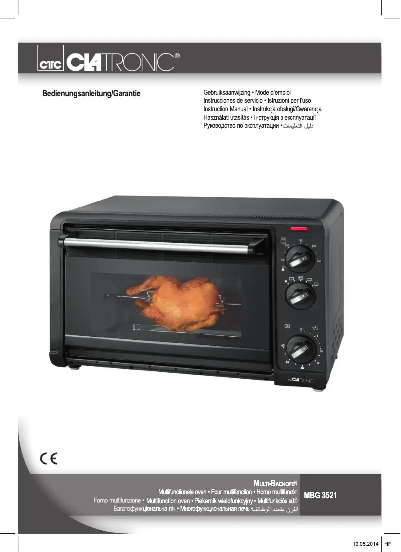 Page 1 of the manual User Manual Clatronic MBG 3521