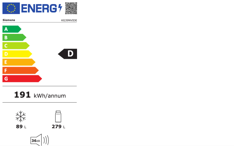 First page image of the manual for KG39NVIDE