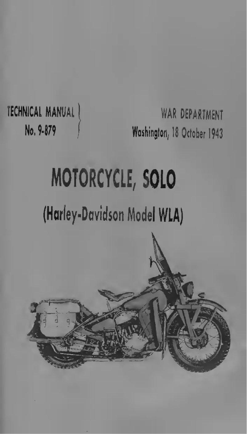 First page image of the manual for WLA (1943)