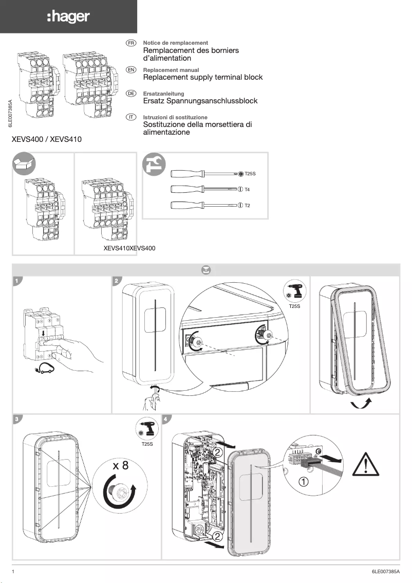 First page image of the manual for XEVS410