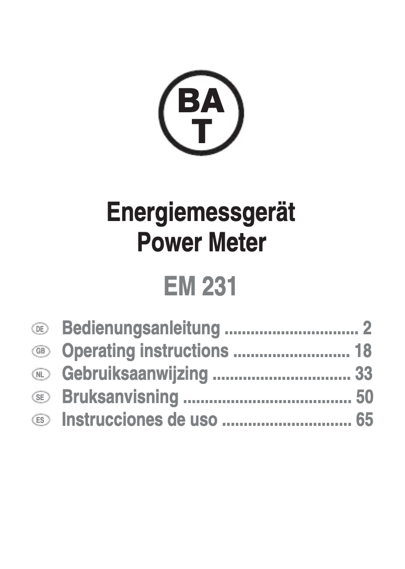 Page 1 of the manual User Manual Brennenstuhl EM 231