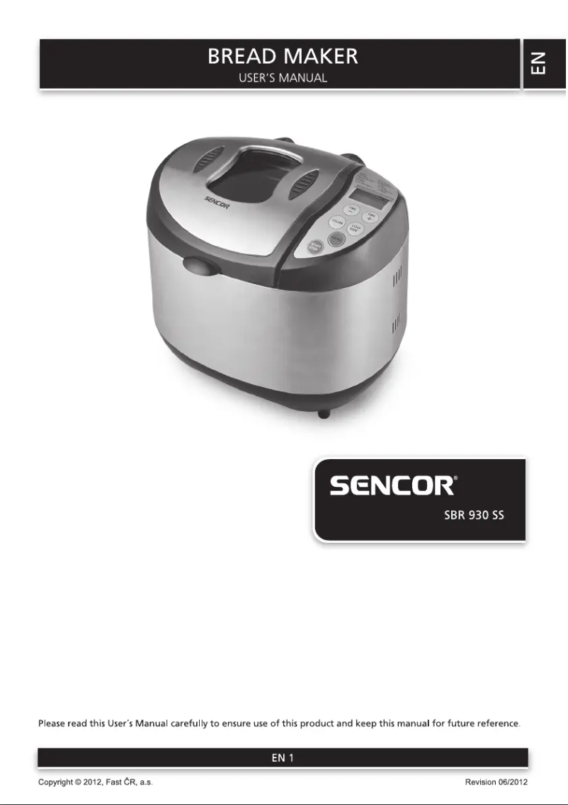 First page image of the manual for SBR 930SS