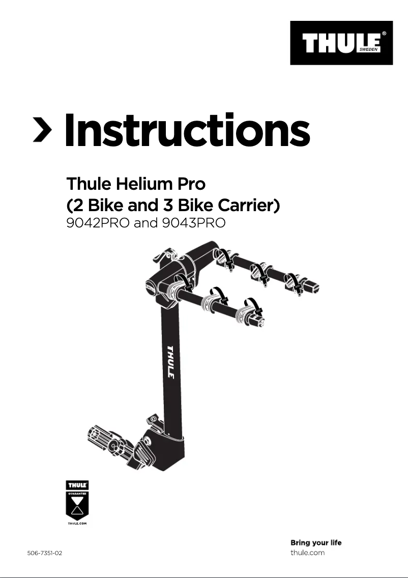 Page 1 of the manual User Manual Thule Helium Pro