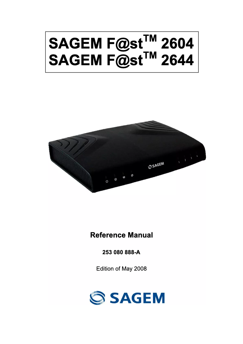 Page 1 of the manual User Manual Sagem Fast 2644