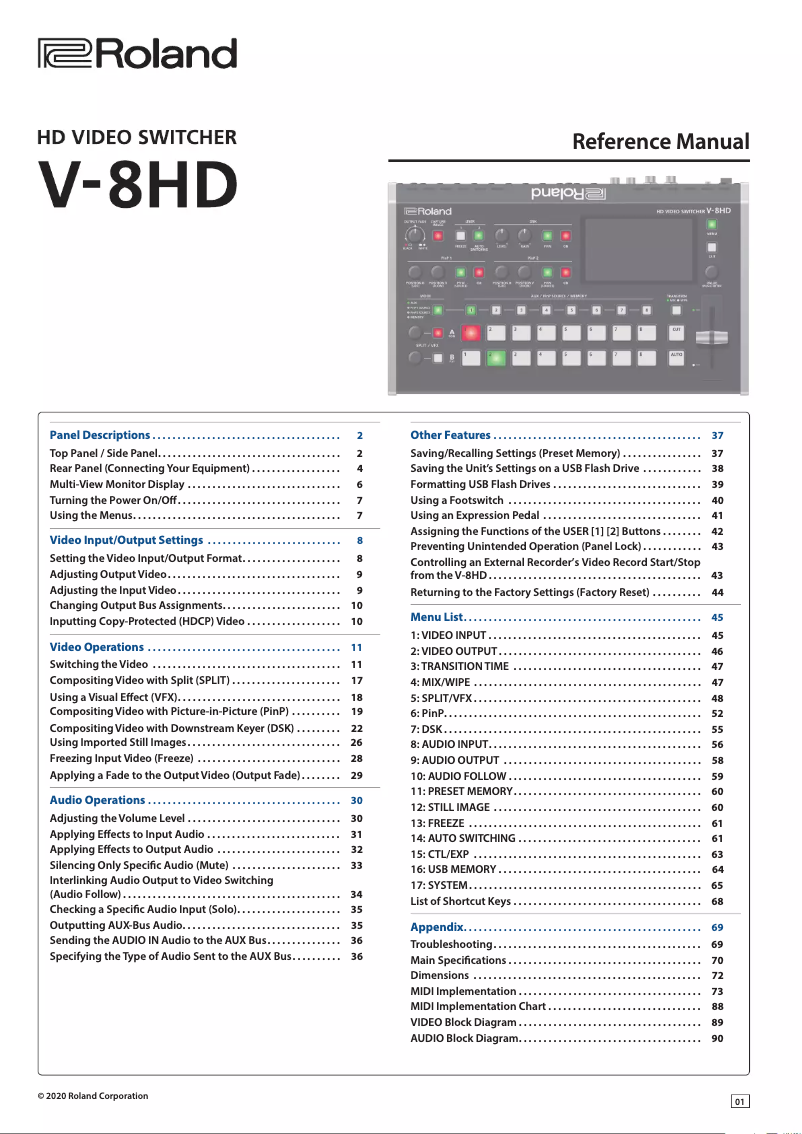 First page image of the manual for V-8HD