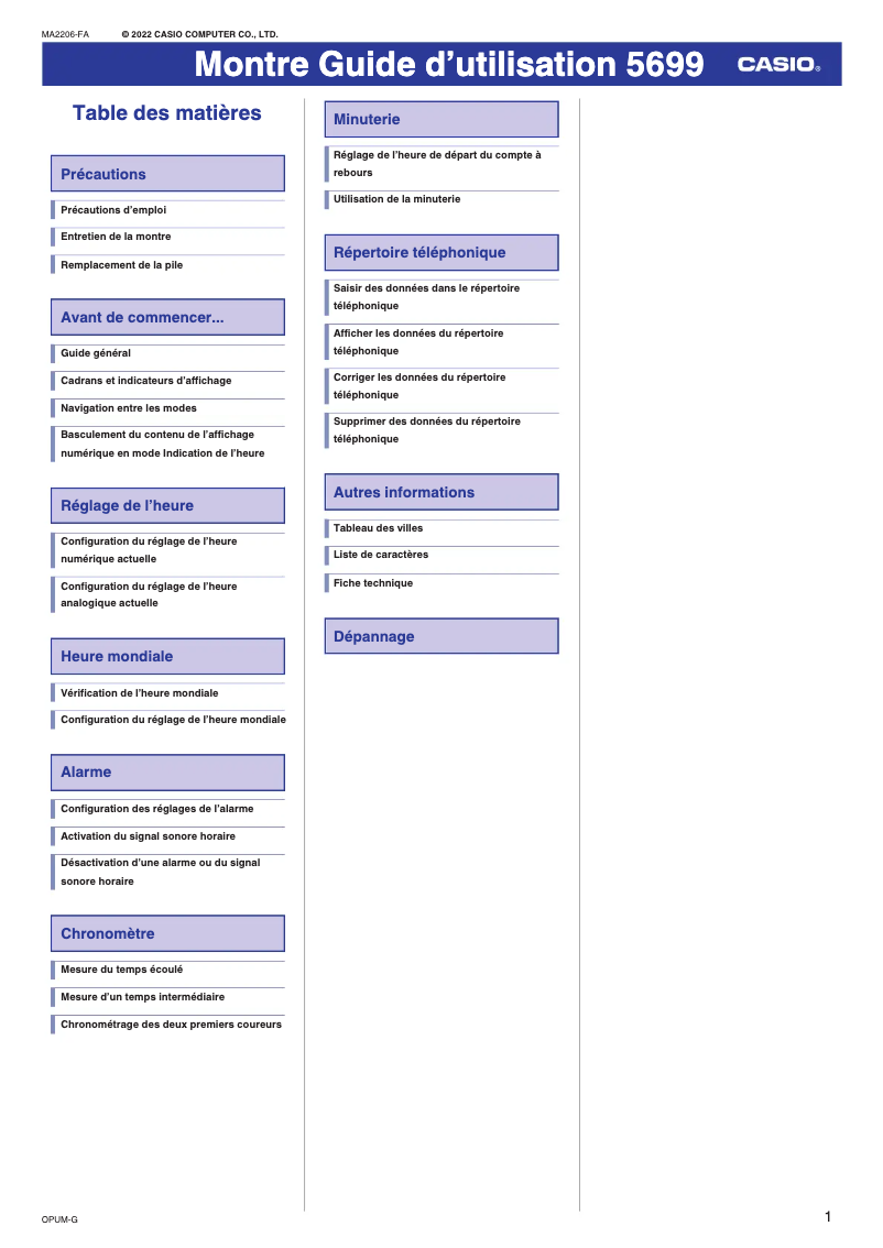 Page 1 of the manual User Manual Casio Edifice EFV C110