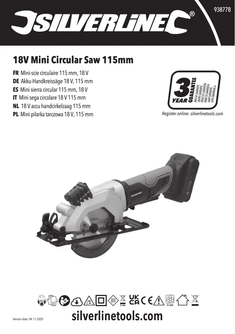 Page 1 of the manual User Manual Silverline 938778