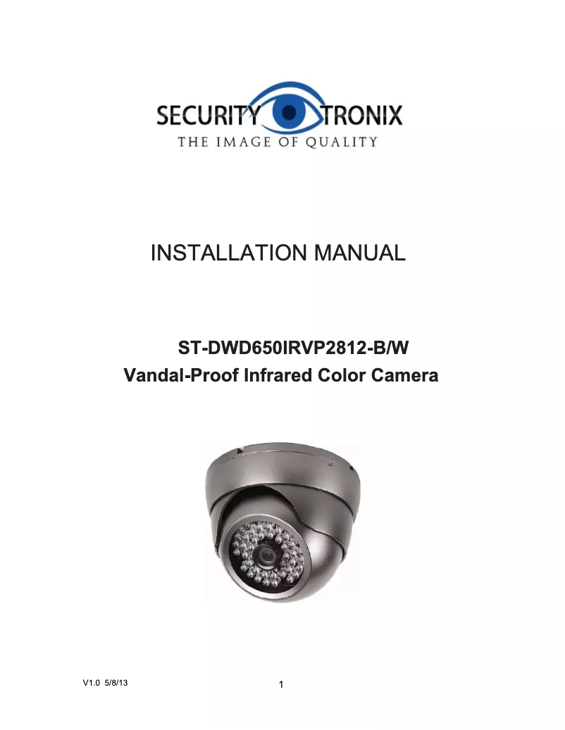 Page 1 of the manual User Manual Security Tronix ST-DWD650IRVP2812-W