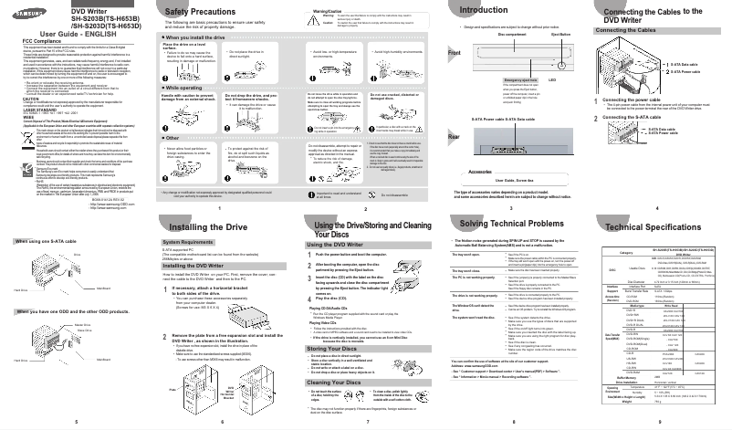 First page image of the manual for SM-308