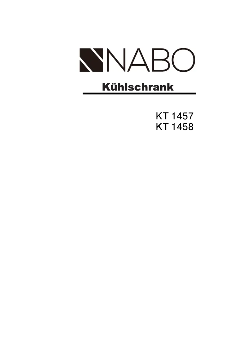 Page 1 of the manual User Manual Nabo KT 1458