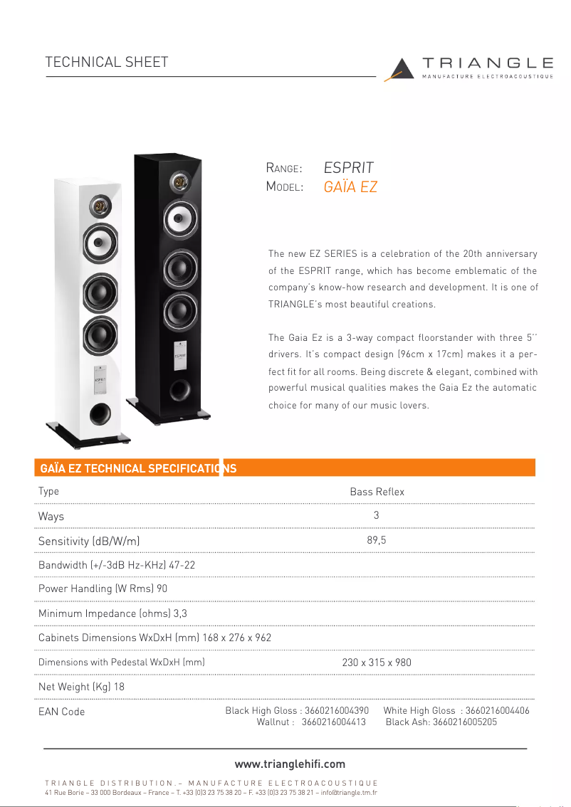 First page image of the manual for Gaïa EZ