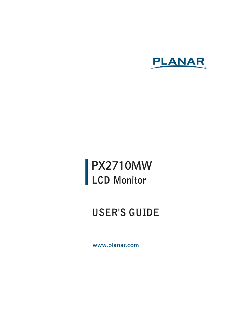First page image of the manual for PX2710MW