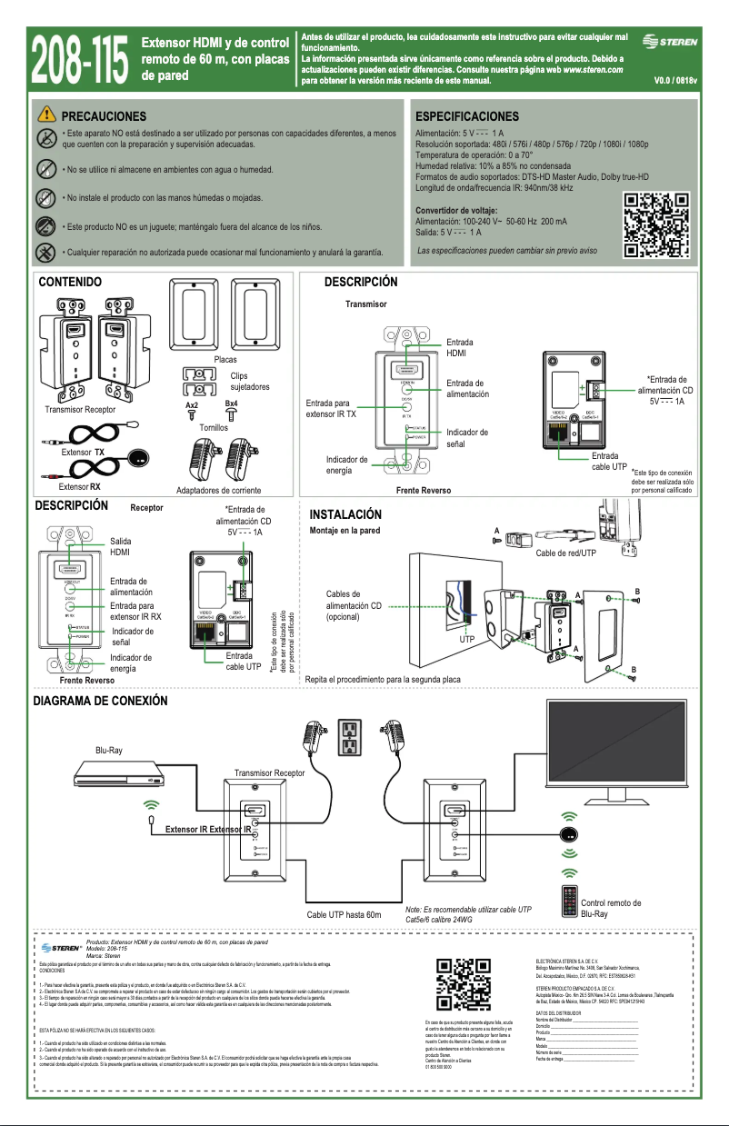 First page image of the manual for 208-115