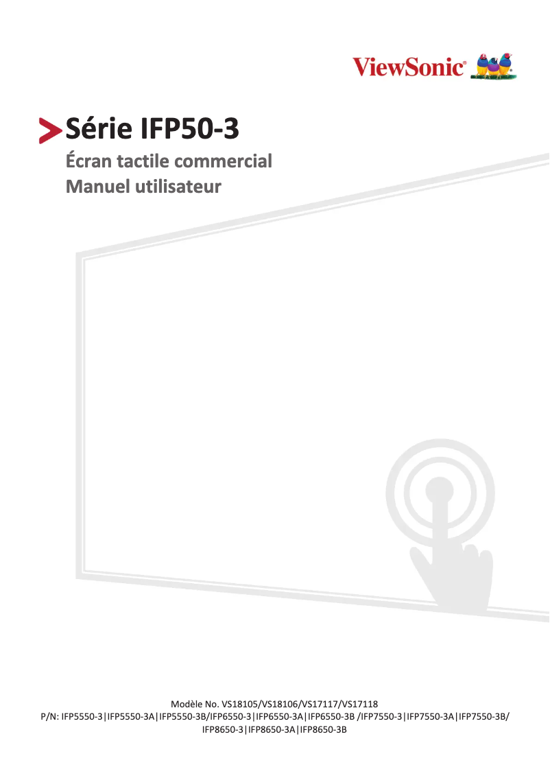 First page image of the manual for IFP8650-E2
