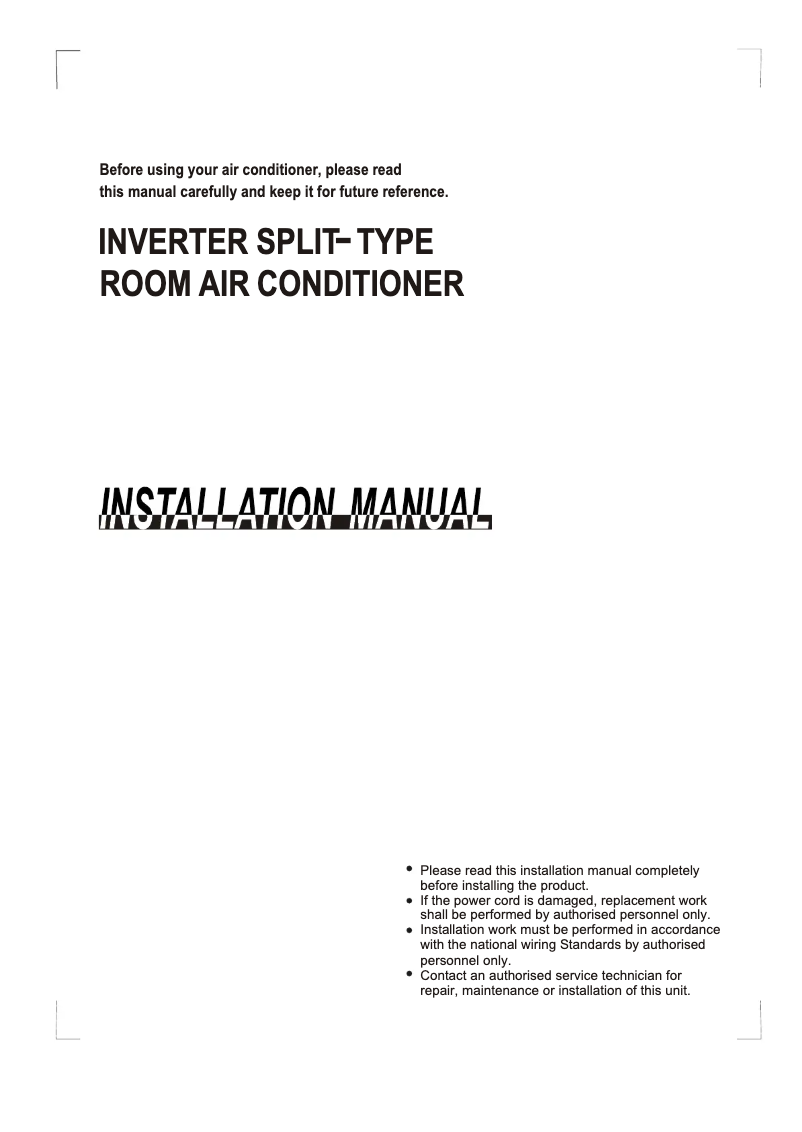 Page 1 of the manual User Manual Midea MSX-XXHRDN1
