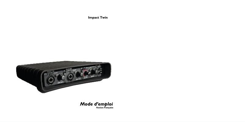 First page image of the manual for Impact Twin