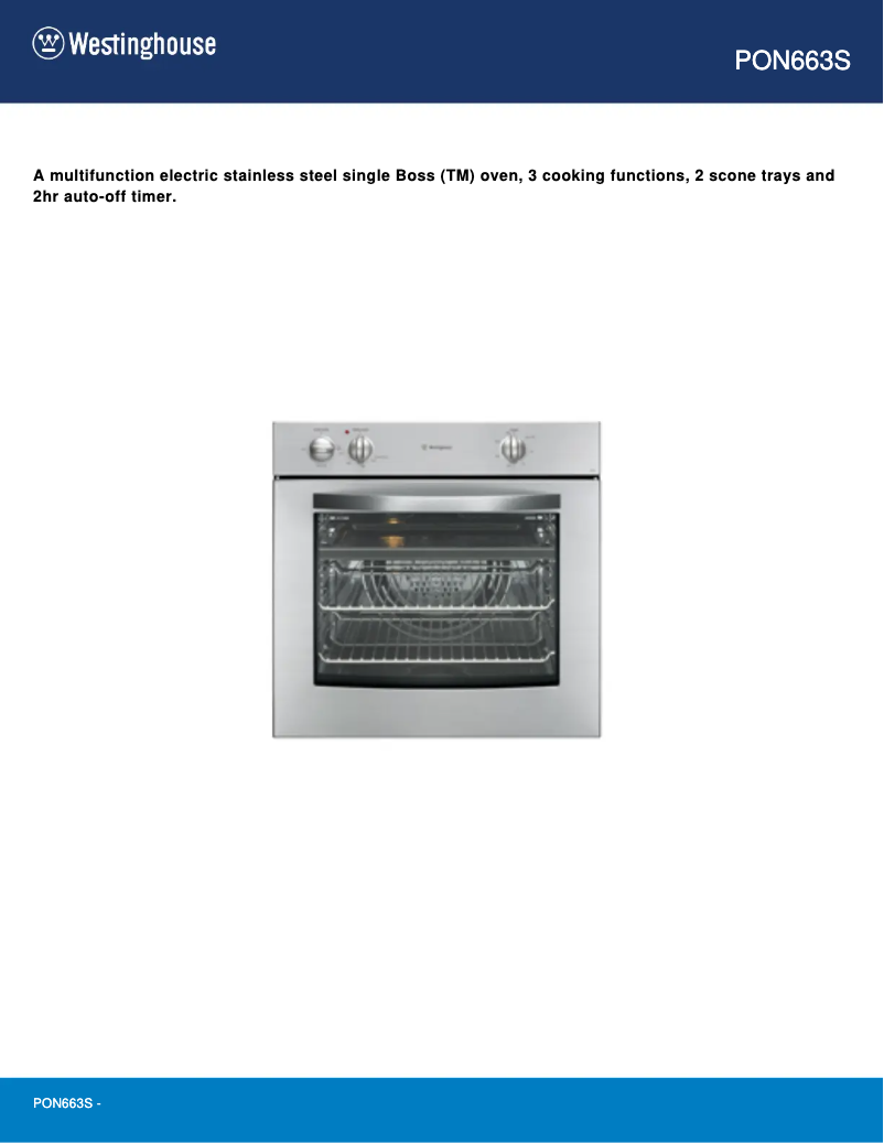 First page image of the manual for PON663S